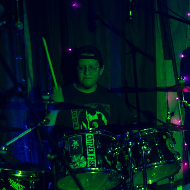 the drummer performing